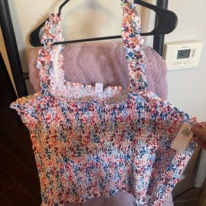 Old Navy Floral Smocked Tank Top